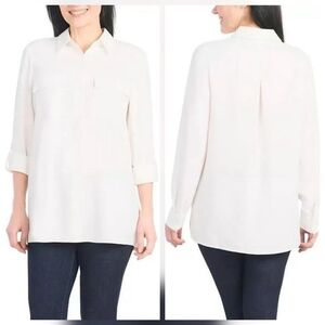 NEW! Hilary Radley Ivory Button Down Blouse